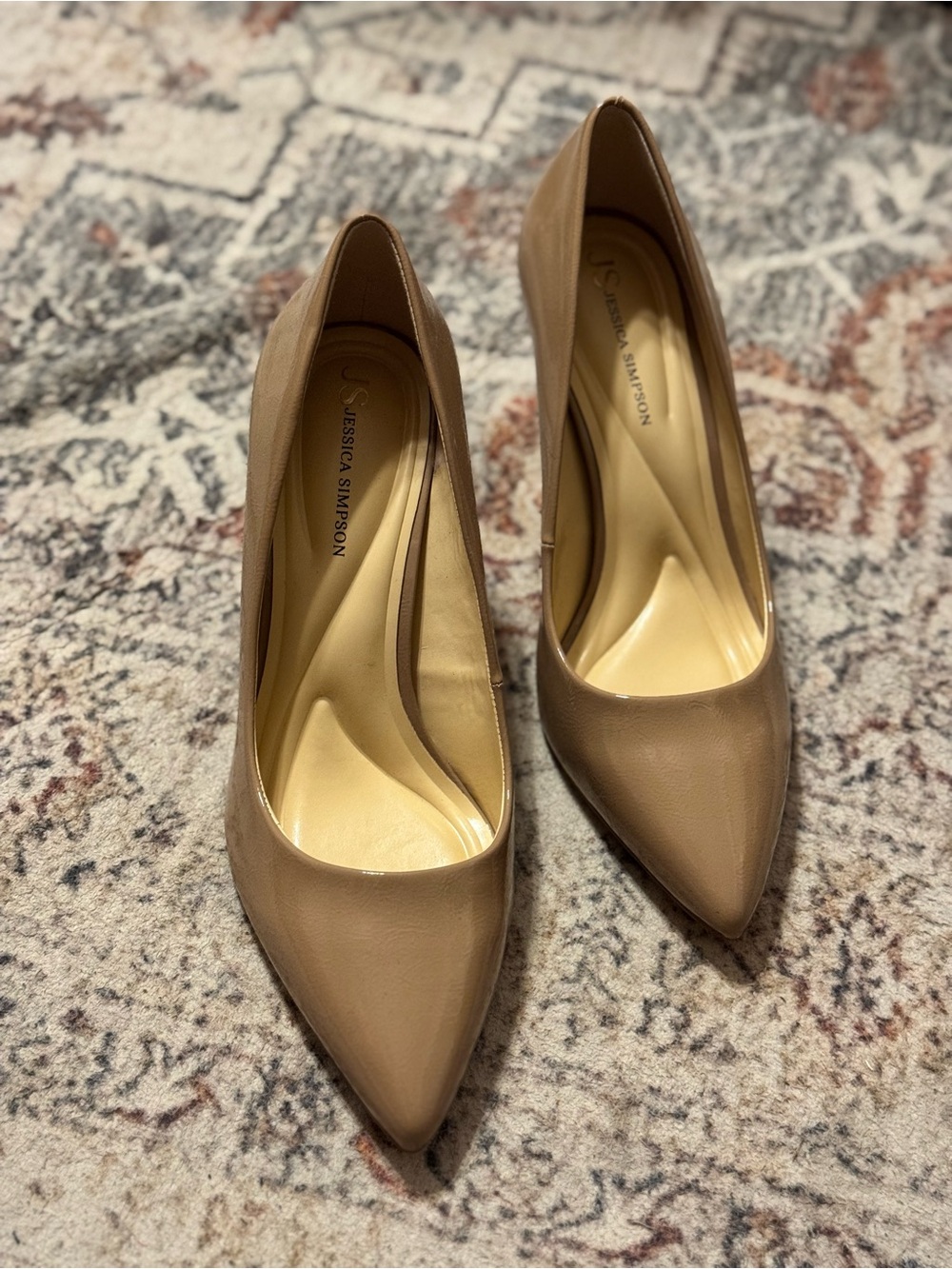 Jessica Simpson Nude Pointed-Toe Heels